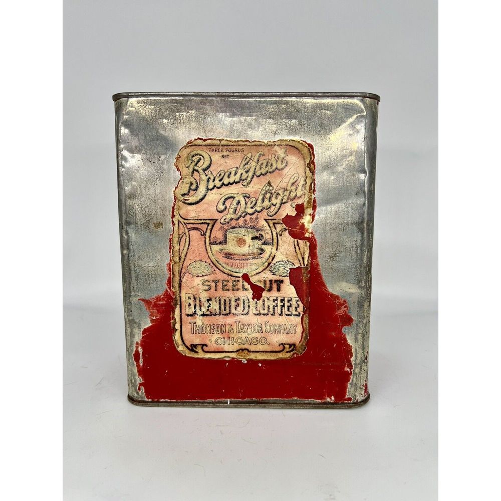 Early 1900's Breakfast‎ Delight Steel Cut Coffee Can Thomson & Taylor - #234